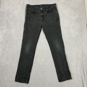 Levi's 511 Jeans 36x34 (34x32) Black Denim Slim Fit Straight Leg Cotton Stretch